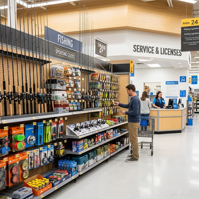 Complete guide to buying a fishing license at Walmart, Academy, Bass Pro, Cabela's, Ace Hardware, Big 5 & more. Same state price, no markup.